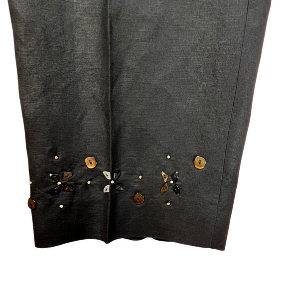Yves Cossette DEPECHE Mode Vintage Womens  Black Linen Rayon Blend Pants‎ 14 - Picture 4 of 7